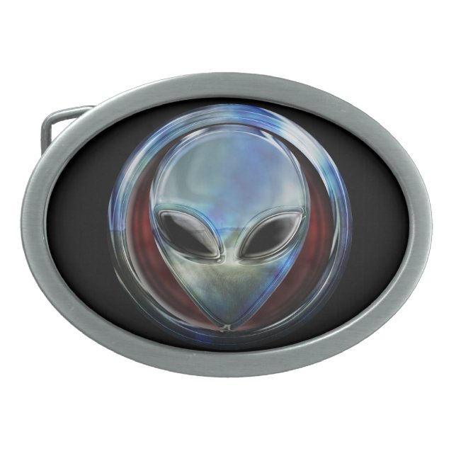 Metal Alien Head 03 Belt Buckle (Front)