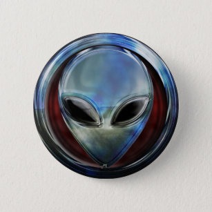 Metal Alien Head 03 Button