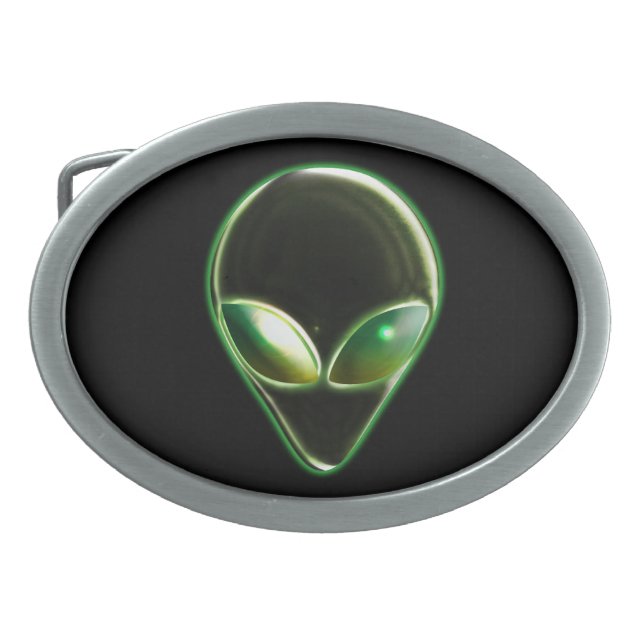 Metal Alien Head 04 Belt Buckle (Front)