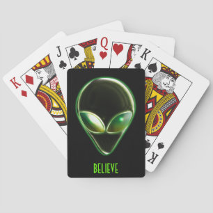 Metal Alien Head 04 Bicycle® Playing Cards