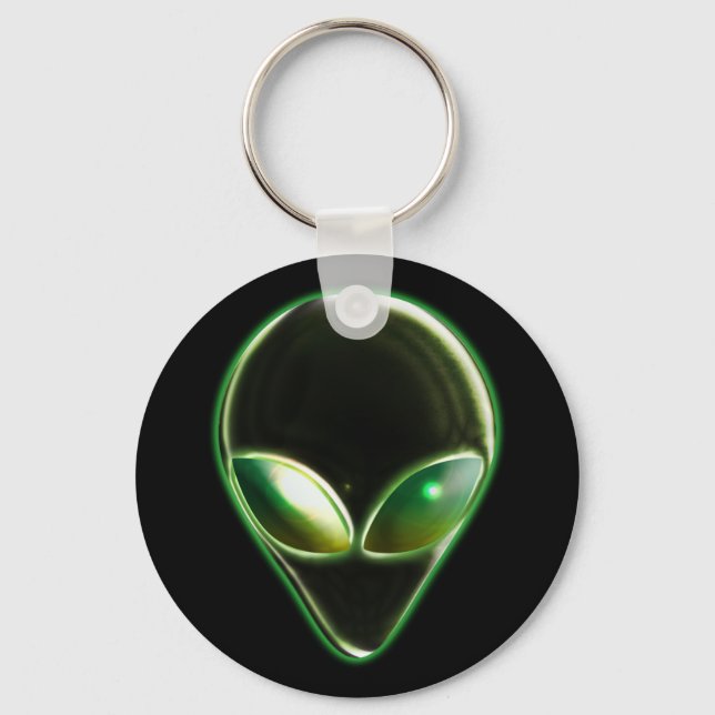 Metal Alien Head 04 Keychain (Front)