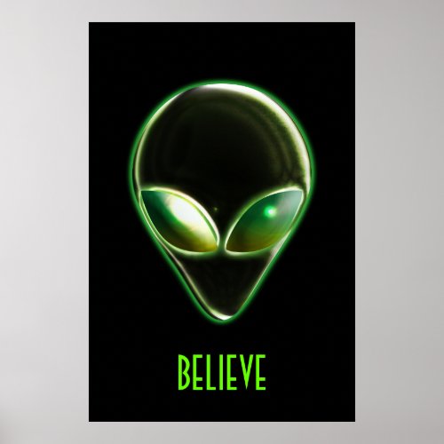 Metal Alien Head 04 Poster
