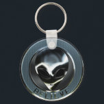 Metal Alien Head 05 Keychain<br><div class="desc">A Metalic Alien Head design.</div>