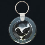 Metal Alien Head 05 Keychain<br><div class="desc">A Metalic Alien Head design.</div>