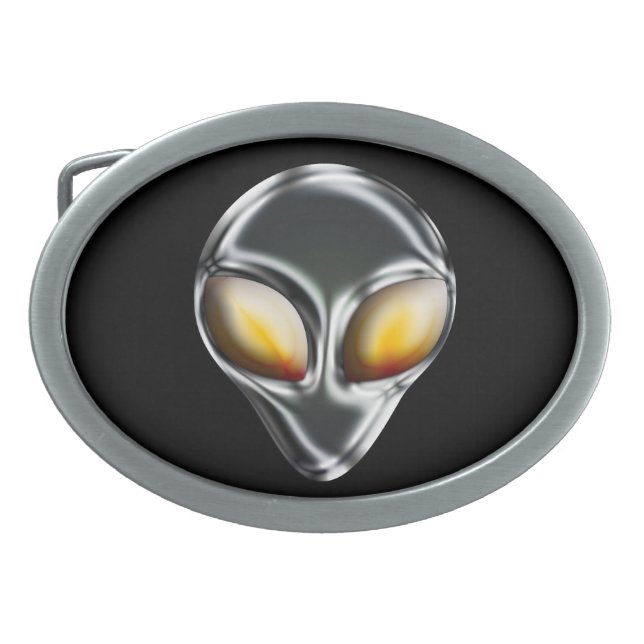 Metal Alien Head Belt Buckle (Front)