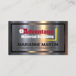 Metal Aluminum   Advantage Material Handling Business Card