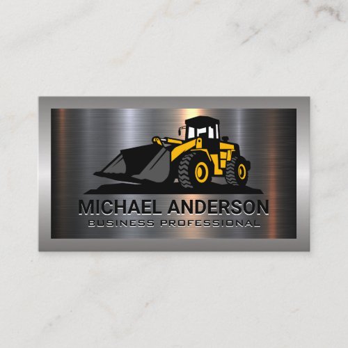 Metal Aluminum Brushed  Construction Vehicle Business Card