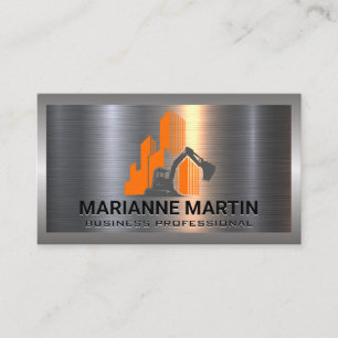 Metal Aluminum   Construction Building Icon Business Card