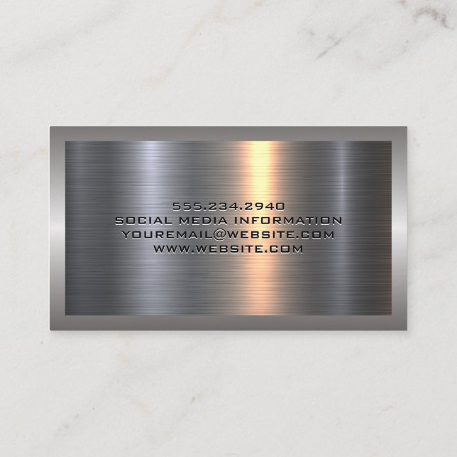 Metal Aluminum Silver Brushed | Semi Truck Pistons Business Card