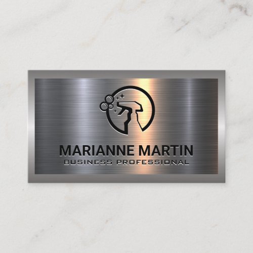 Metal Aluminum Silver Brushed  Spray Bottle Logo Business Card