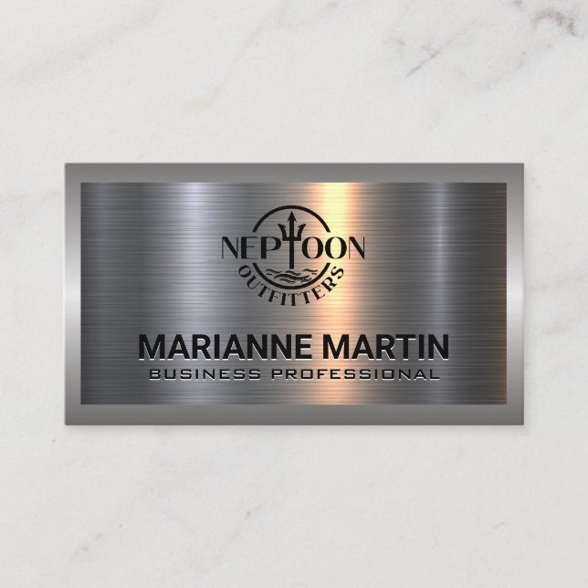 Metal Aluminum Silver | Logo Business Card (Front)