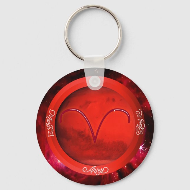 Metal Aluminum Zociac Aries Personalize NAME Keychain (Front)