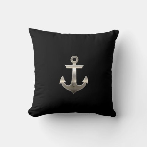 Metal Anchor Throw Pillow