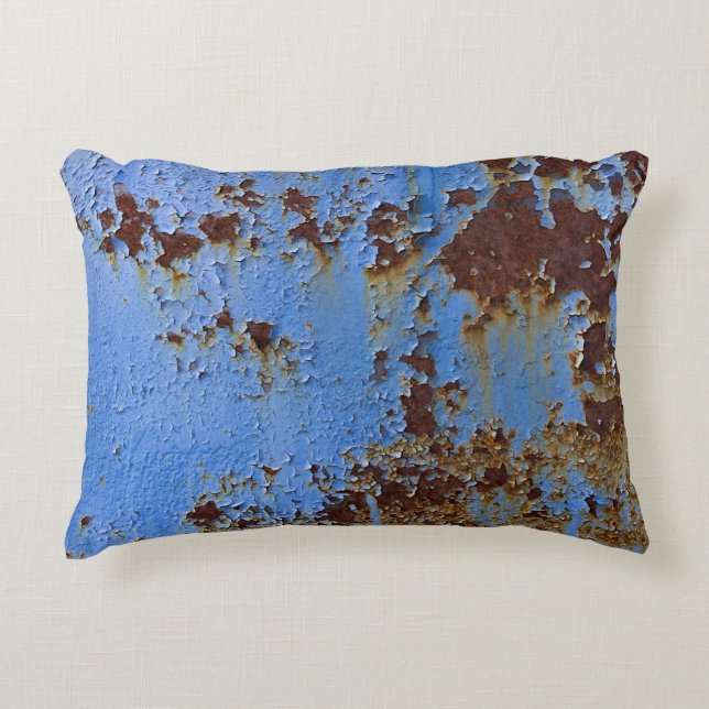 Metal and blue paint texture. accent pillow (Front)