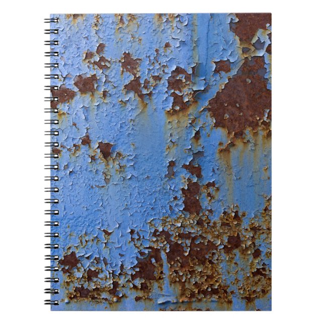 Metal and blue paint texture. notebook (Front)
