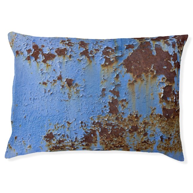 Metal and blue paint texture. pet bed (Front)