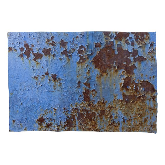 Metal and blue paint texture. pillow case (Front)