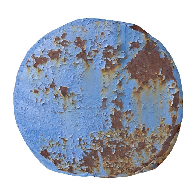 Metal and blue paint texture. pouf (Bottom)