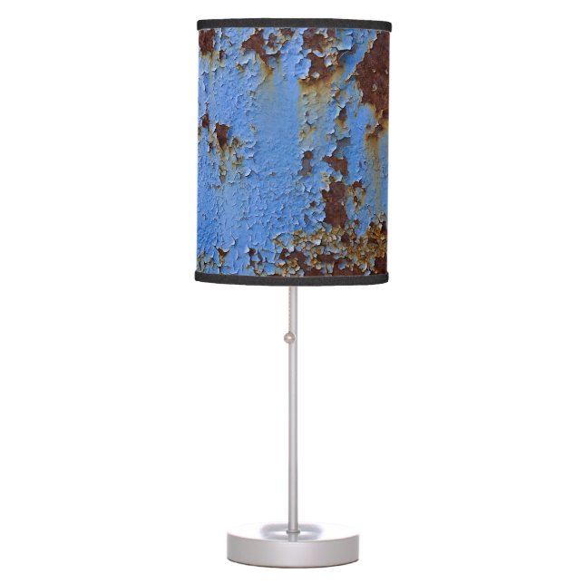 Metal and blue paint texture. table lamp (Front)