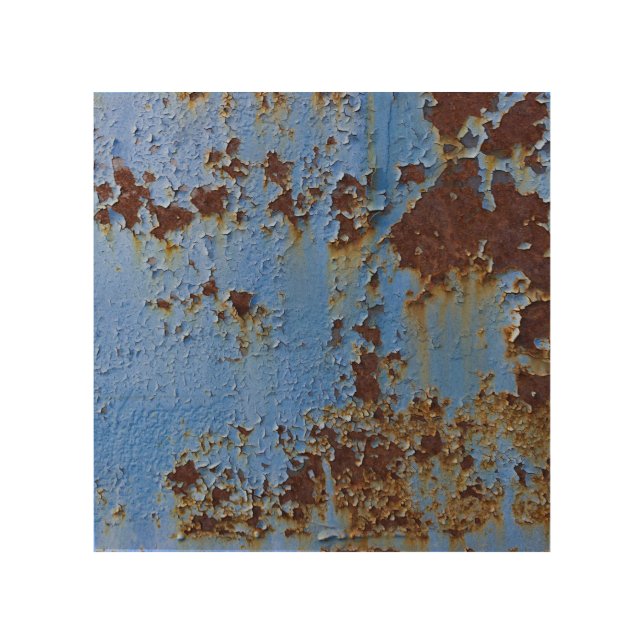 Metal and blue paint texture. wood wall art (Front)