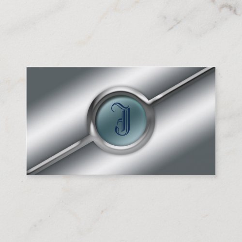 Metal And Glass Business Card Monogram Template