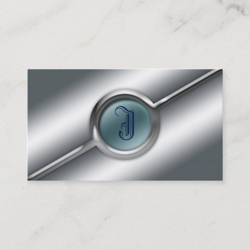 Customizable Metal And Glass Business Card Monogram Template