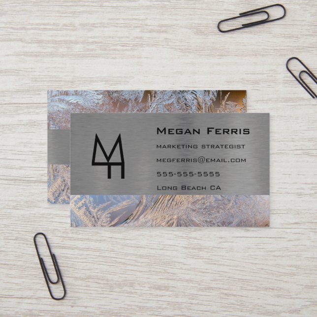 Metal and Glass Modern Business Card (Front/Back In Situ)