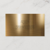 Metal and Glitter Marble Wave Black Gold ID808 Business Card (Back)