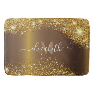 Metal and Golden Glitter Bath Mat