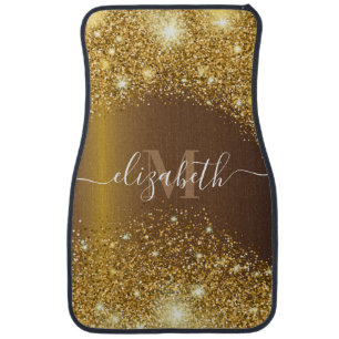 Metal and Golden Glitter Car Floor Mat