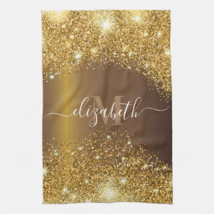 Metal and Golden Glitter Kitchen Towel