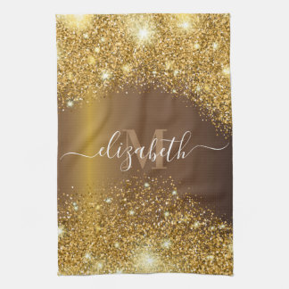 Metal and Golden Glitter Kitchen Towel