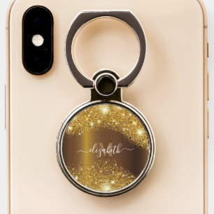 Metal and Golden Glitter Phone Ring Stand