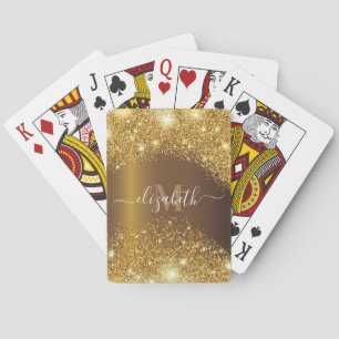 Metal and Golden Glitter Poker Cards