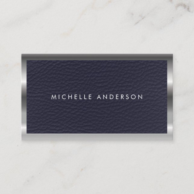 Metal and Leather Business Card (Front)