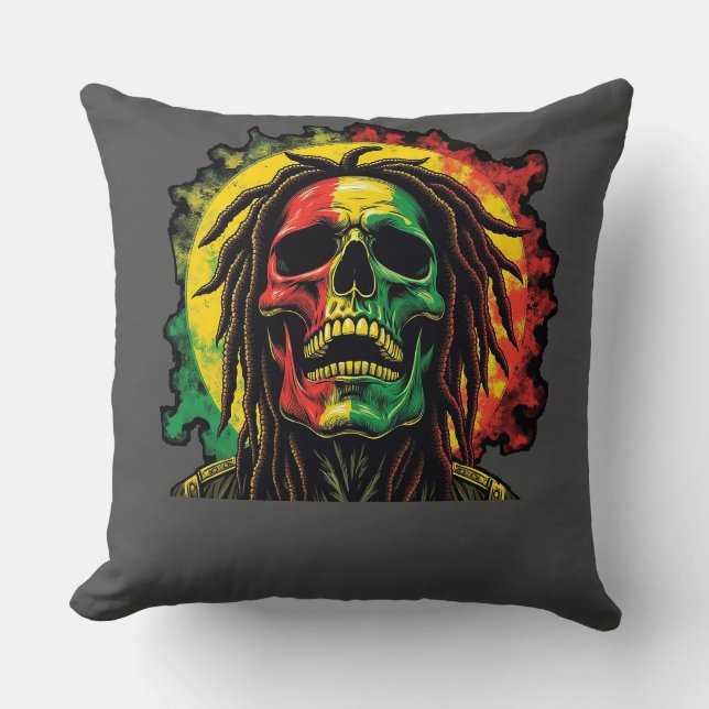 Metal and ragage throw pillow (Front)