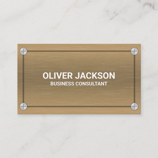 Metal and Screws | Metallic Texture Business Card (Front)