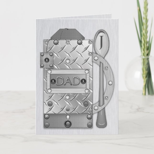 Metal and Steel Dad Beverage Card (Front)