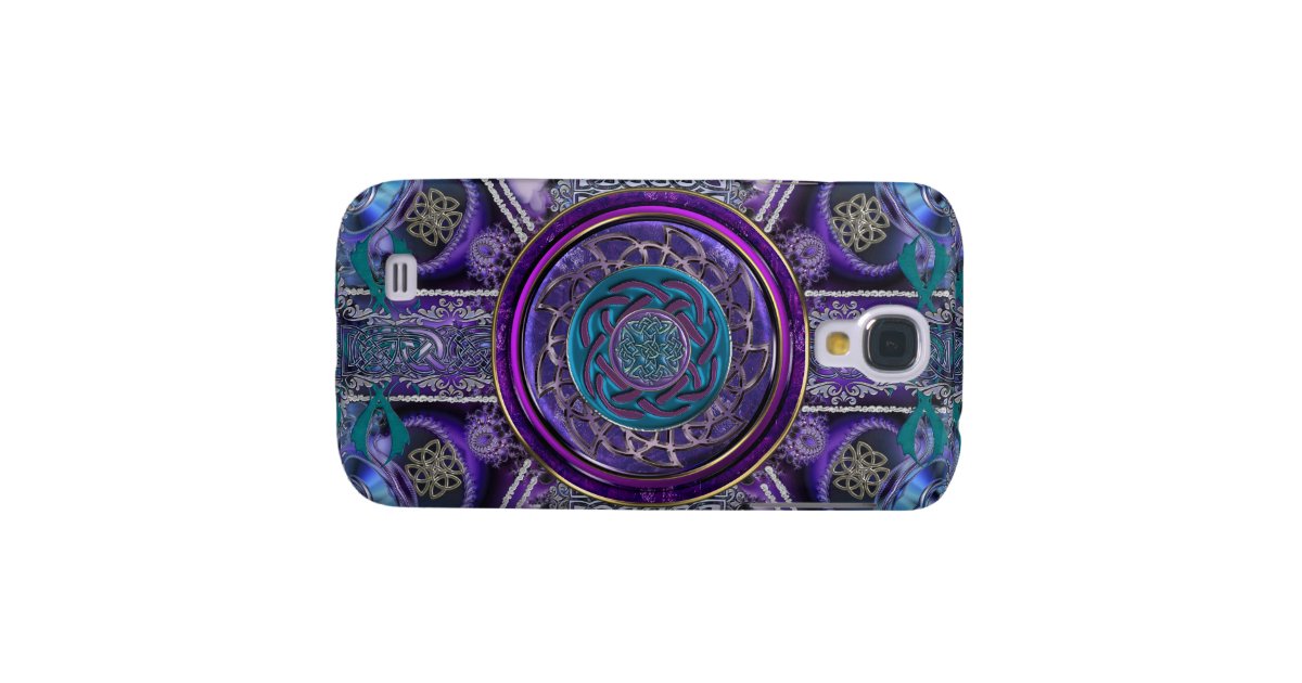 Metal Armored Fractal Tapestry Celtic Knot S4 Case | Zazzle