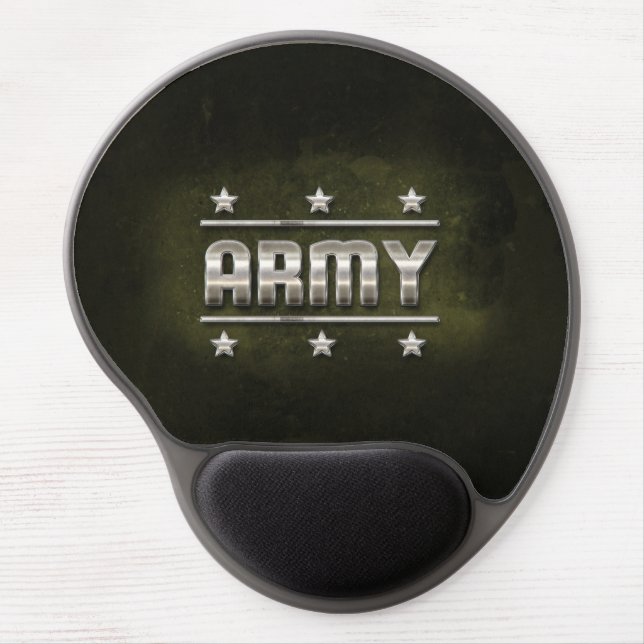 Metal Army Text Gel Mouse Pad (Front)