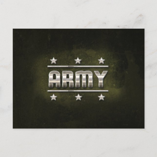 Metal Army Text Postcard (Front)