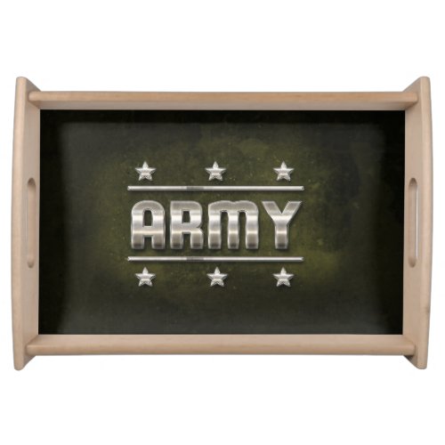 Metal Army Text Serving Tray