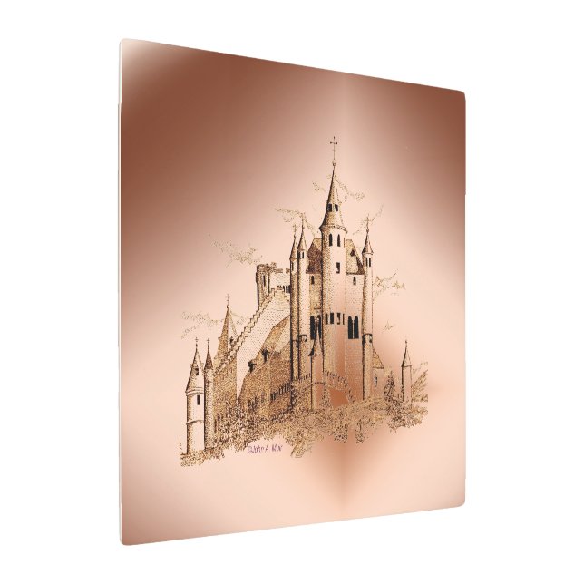 Metal Art - Alcazar on Copperish Background (Angled)