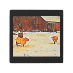 Metal Art- farm scene Print