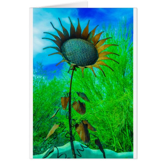 Metal Art Sunflower Colorful Background (Front)