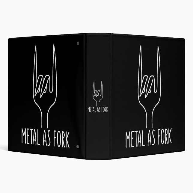 Metal as Fork Funny Rock On Kitchen Design 3 Ring Binder (Background)