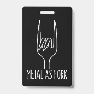 Metal as Fork Funny Rock On Kitchen Design Badge