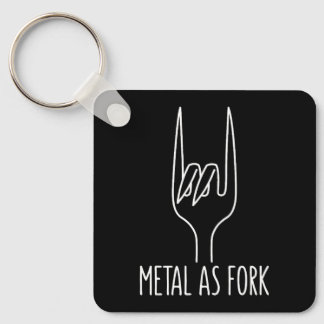 Metal as Fork Funny Rock On Kitchen Design Keychain