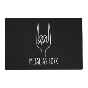 Metal as Fork Funny Rock On Kitchen Design Placemat