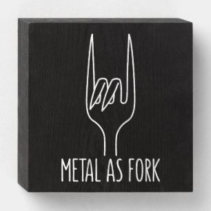 Metal as Fork Funny Rock On Kitchen Design Wooden Box Sign
